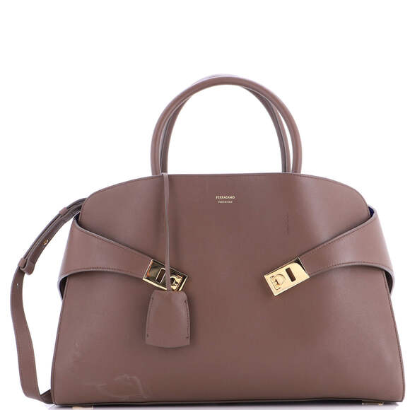Salvatore Ferragamo Handbags - Salvatore Ferragamo Large Hug Top Handle Bag Leather